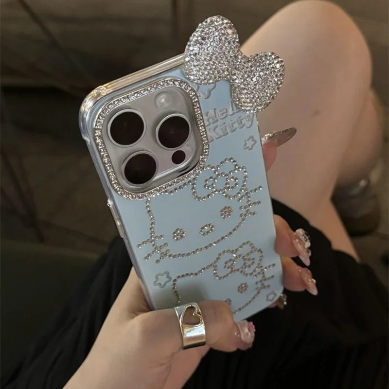 Hello Kitty Blue Rhinestone Phone Case