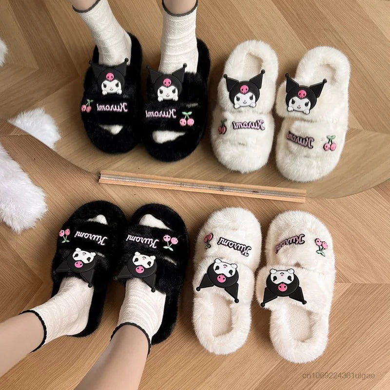 Kuromi Kawaii Plush Slippers