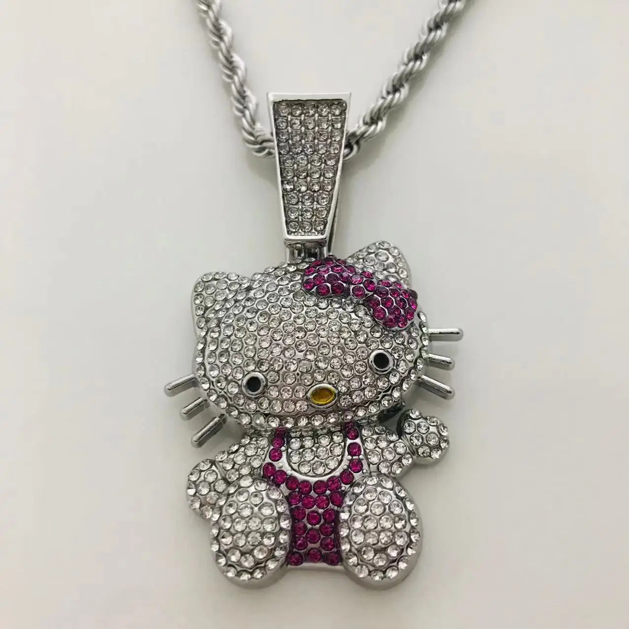 Hello Kitty Necklace Cute Diamond Cuban Chain