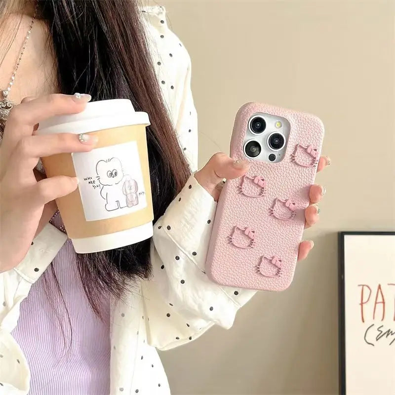 Hello Kitty Pink & Black Kawaii Phone Case