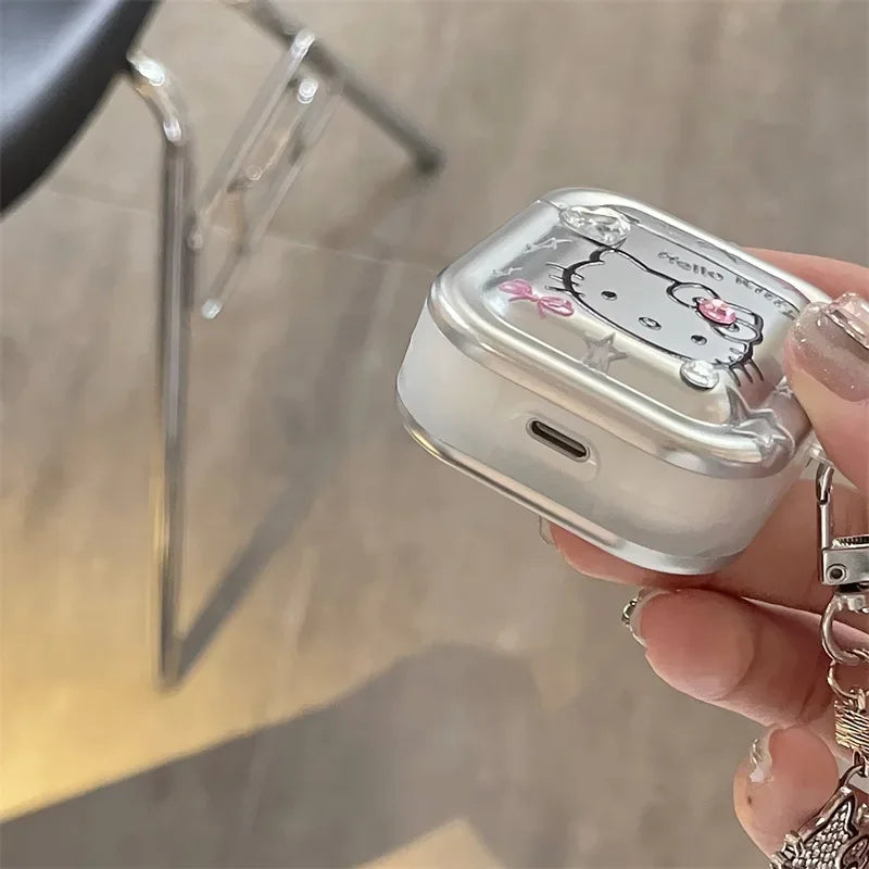 Hello Kitty Silver Star Airpods Case