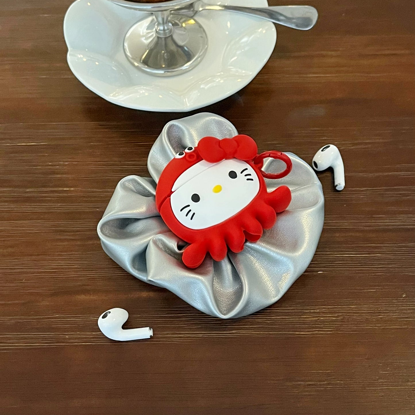 Hello Kitty Red Octopus Silicone Airpods Case