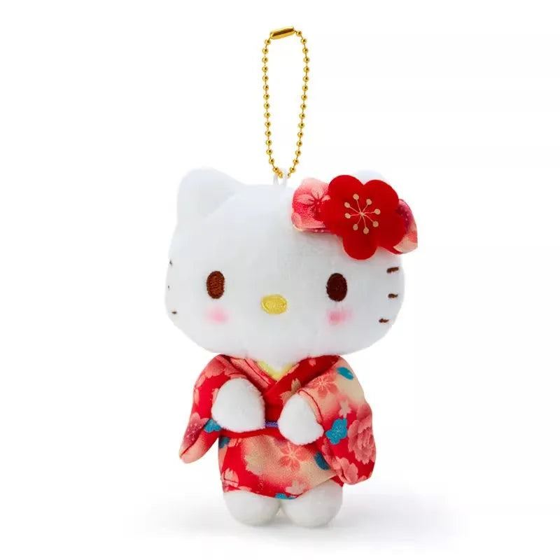 Hello Kitty Cherry Blossom Kimono Series Plush Keychain Pendant