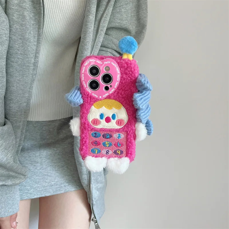 Hello Kitty Cute Plush Embroidered Phone Case