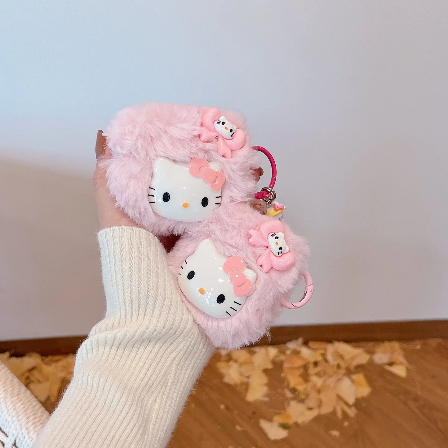 Hello Kitty Pink Plush Airpods Case