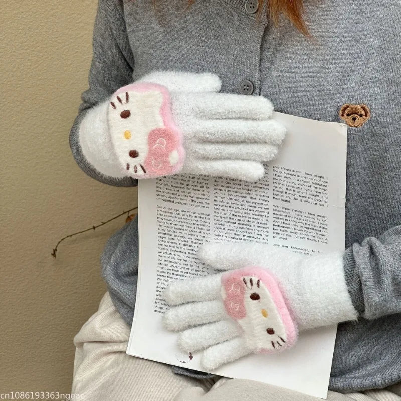 Hello Kitty Plush Fuzzy Warm Winter Gloves