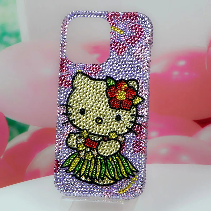 Tropical Hello Kitty Rhinestone Phone Case