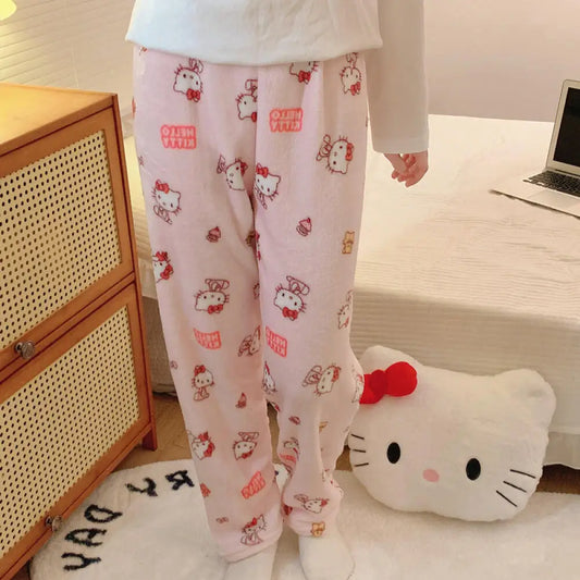 Hello Kitty Light Pink Fluffy Pajama Pants