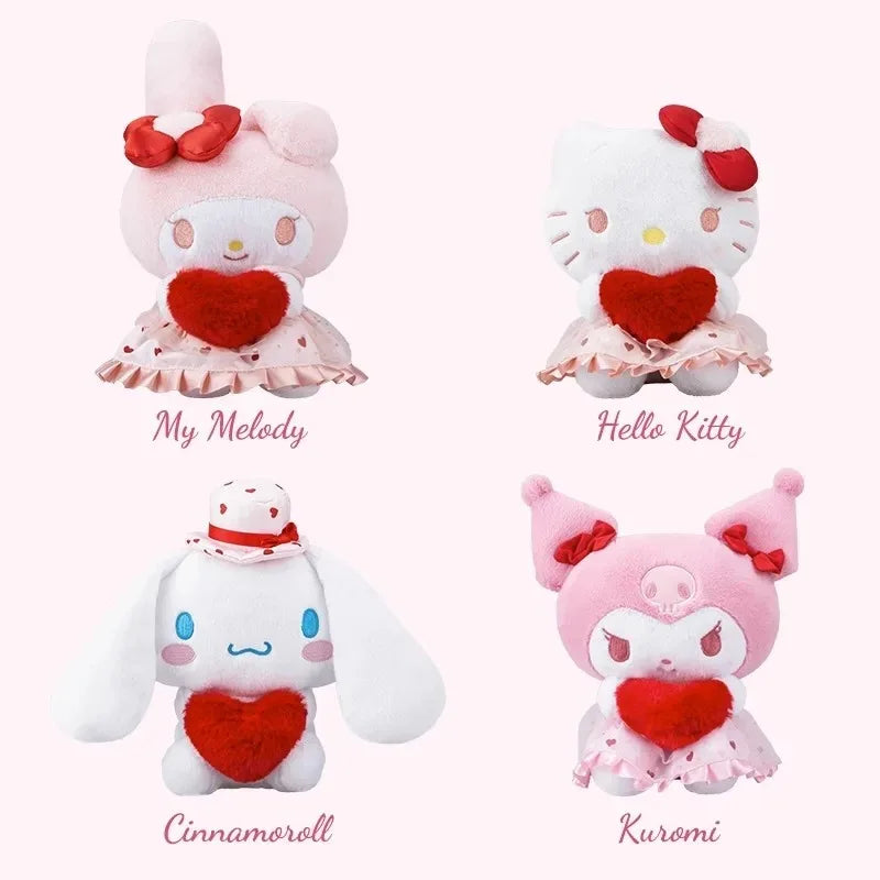 Sanrio Hello Kitty x Kuromi x My Melody x Cinnamoroll Heart Valentines Day Plushies