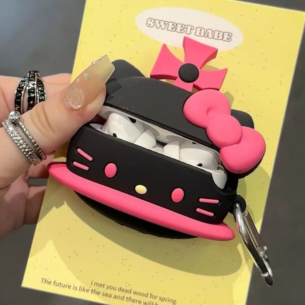 Hello Kitty Black & Pink Cross Airpods Case