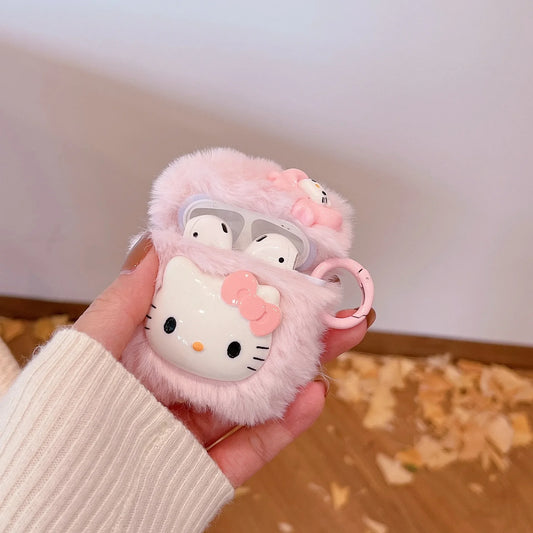Hello Kitty Pink Plush Airpods Case