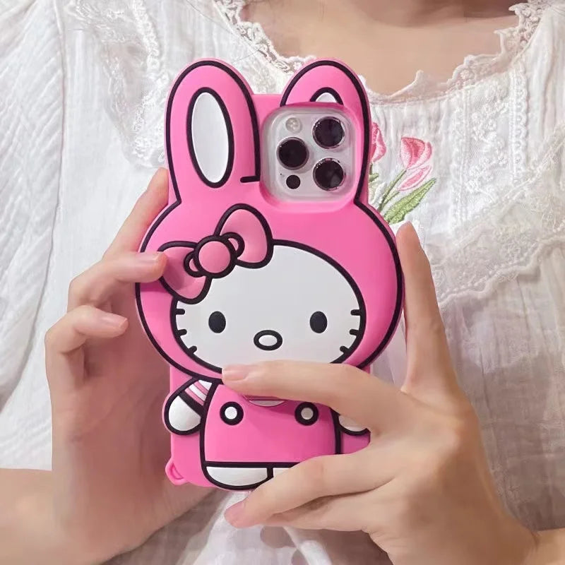 Hello Kitty Bunny Rabbit Shape Silicone Phone Case