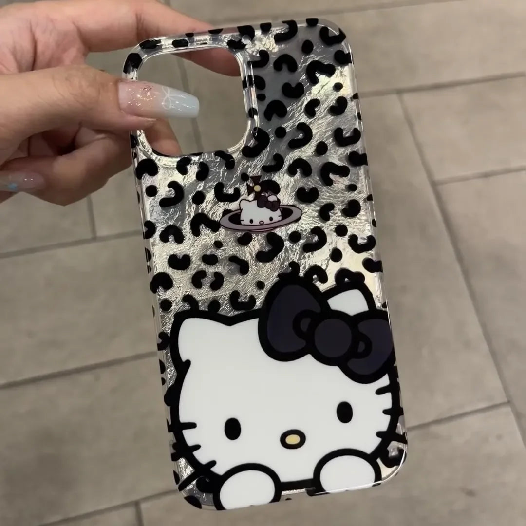 Hello Kitty Leopard Print Diamond Bow Phone Case