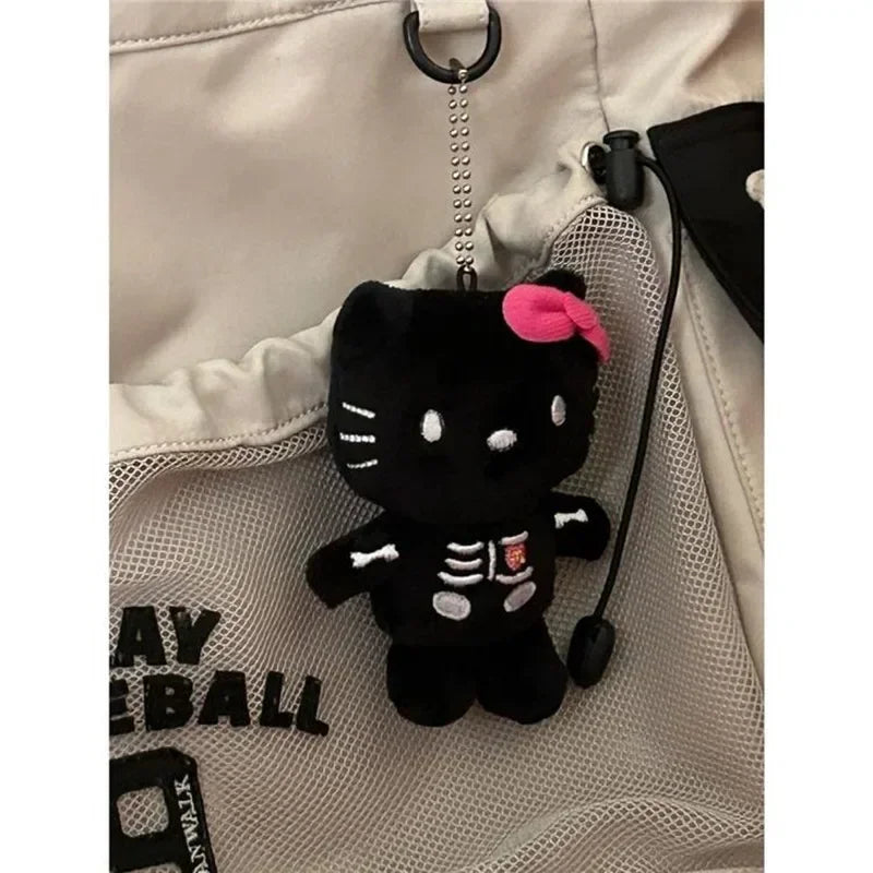 Hello Kitty Skeleton Halloween Plush Keychain