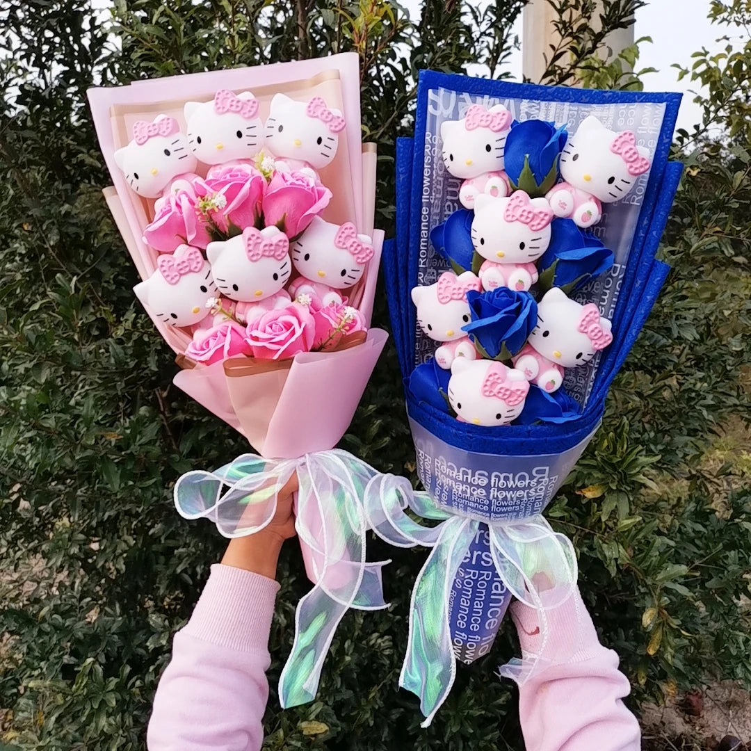 Hello Kitty Plush Flower Rose Bouquet