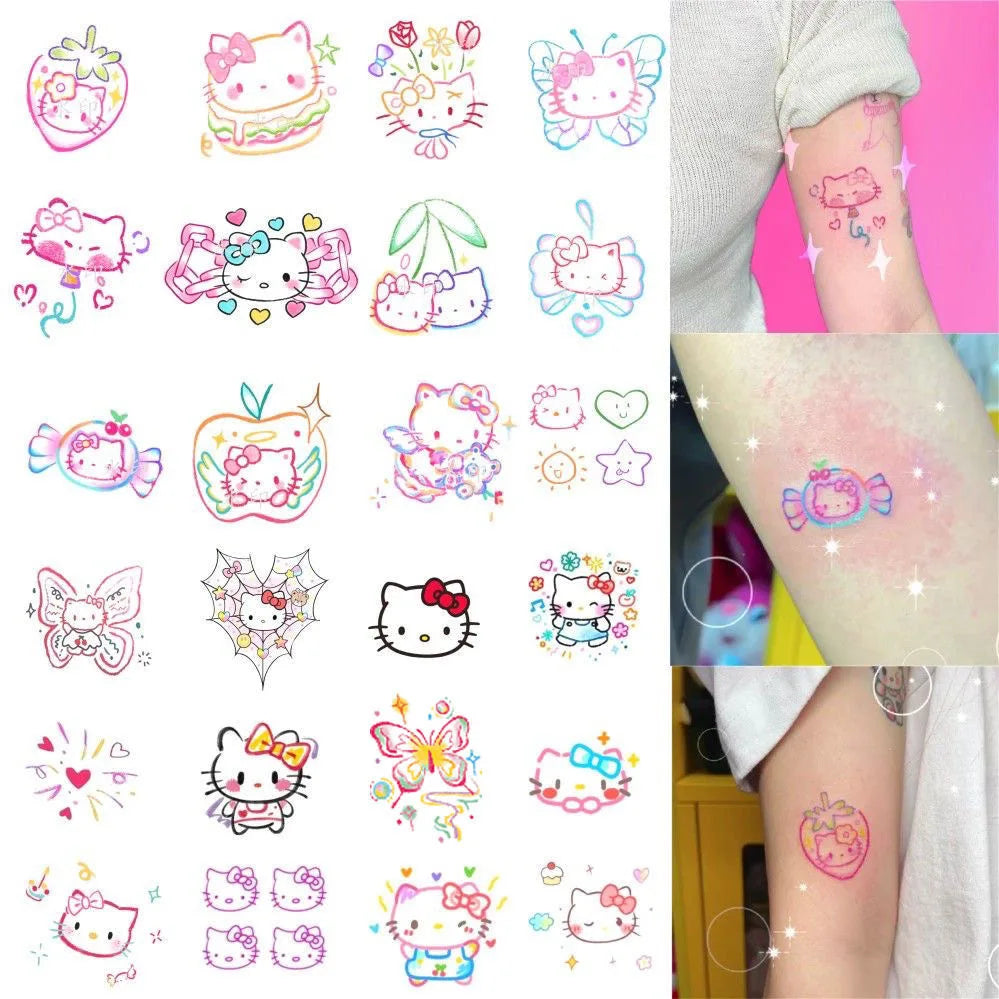 Hello Kitty Y2K Kawaii Tattoo Stickers