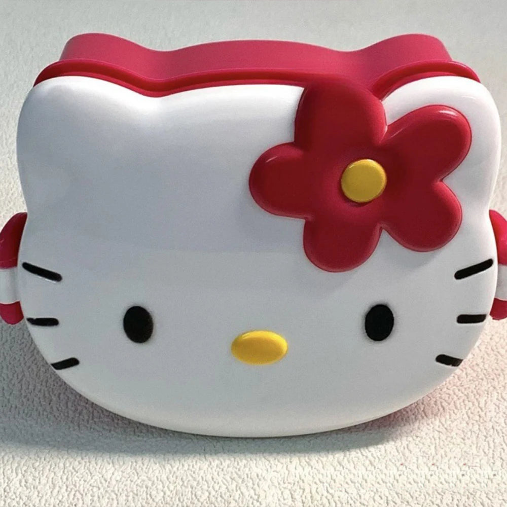 Hello Kitty Lunchbox Student Bento Box Sealed Fruit Box Plate Bow With Spork