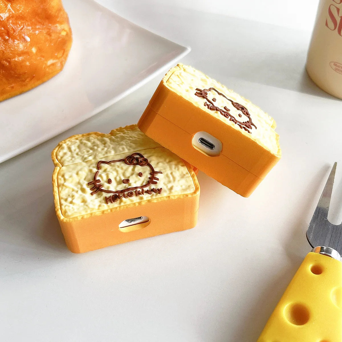 Hello Kitty Bread Toast Airpods Case