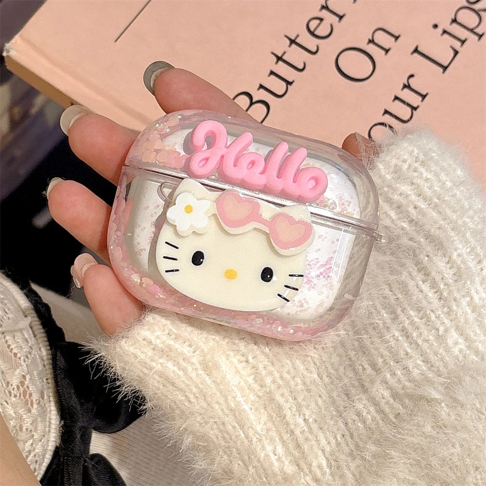 Hello Kitty Hello Glitter Clear Airpods Case