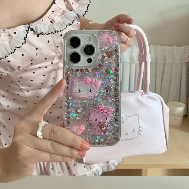 Hello Kitty 3D Cute Bling Glitter Diamond Phone Case