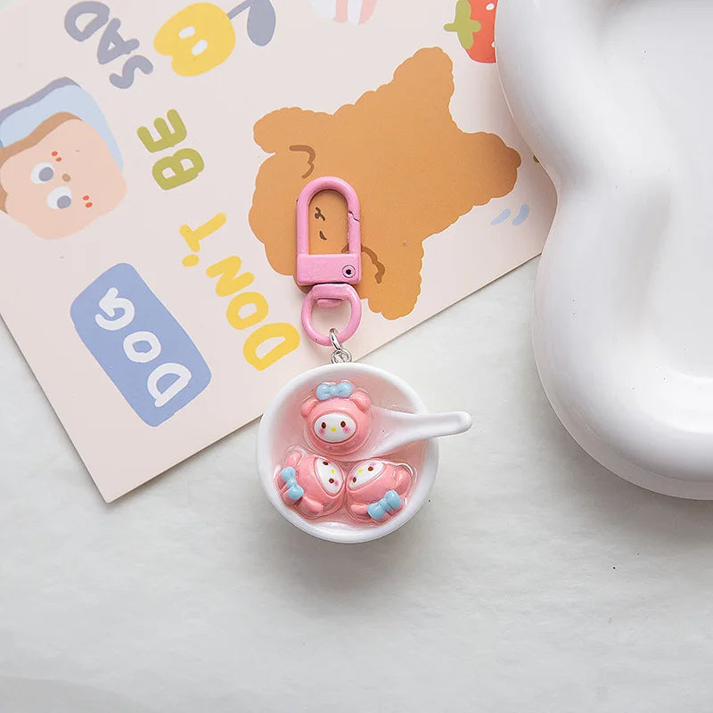 Sanrio Rice Ball Bowl Keychain