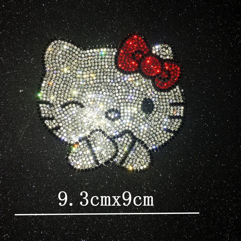 Hello Kitty Self Adhesive Crystal Rhinestone Decorative Stickers Car Decal Accessories